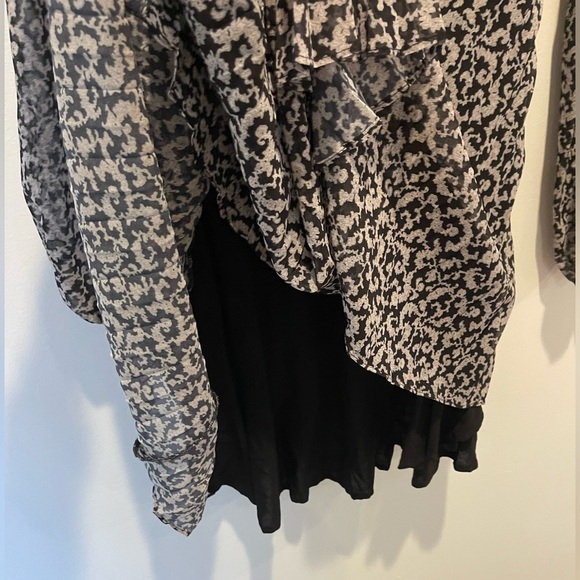 The Kooples Black and White Dainty Print Dress size 2 EUC - Picture 5 of 9